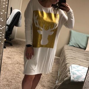 Gold shimmer Reindeer Dress